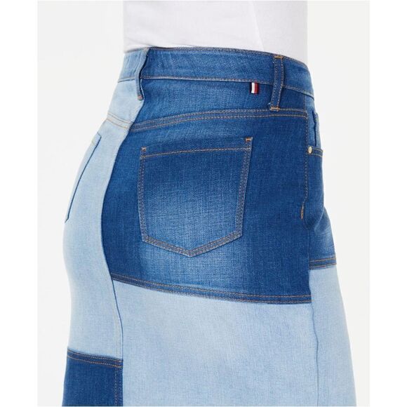 Tommy Hilfiger Patchwork Denim Mini Skirt - Picture 3 of 9